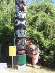 kissing a totem hoping for better things.