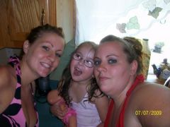 my little sister Nikki, my daughter, Lila, and me getting ready to go swimming