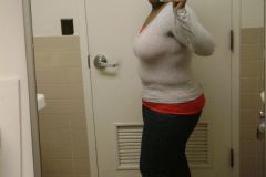 Another one of those bathroom shots. My main focus is now toning my arms back and stomach.