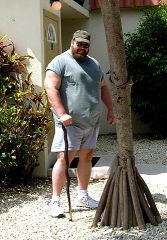 In Honduras, I think.  Cool tree.  I love my cobra cane.  Yes, I admit, I'm posing.