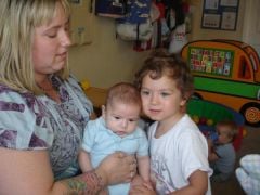 Baby Max, Ambrose and I on 8/10/09
