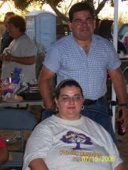 Me & My husband before surgery.  Not sure how much I weighed since I never weighed myself.