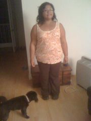 9/3: front picture at 226 lbs.  Oh and the cute little dog is my little girl, her name is Britney Spears (no kidding!)