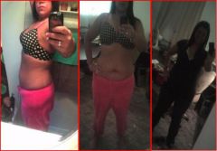 6 month progress pics - minus 79 lbs. Size 14 jeans baby!!!