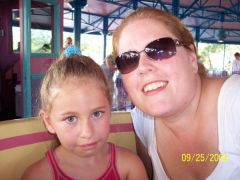 On the teacups.  At least my face doesn't look huge.  She really did not want her pic made right then!