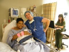 Me n LapBandDoc right after surgery...Dr Felts SAVED my life!!! surgery day