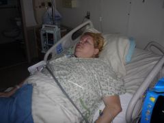OH the Morphene is doing the talking for me.  I was an open incision,,,,so I got to stay 3 nights and 4 days in the Hosp.