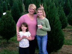 My daughters and myself at the Christmas tree farm weight 236