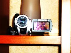 Takin' a picture of the Sony which was recording a video of my friend and me. Oh yeah, I am artistic.