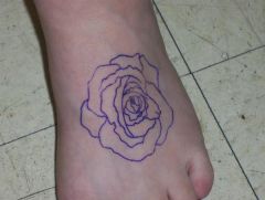 Stencil of the rose.  Main part of the tattoo.