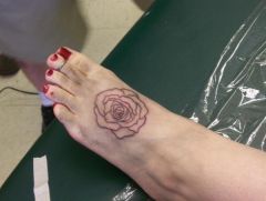 Outline of the rose.  No turning back now it's permanent.