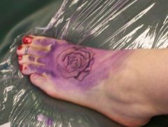 Shading in the dark purple.  My best friend and hubby loveingly called this my zombie foot.