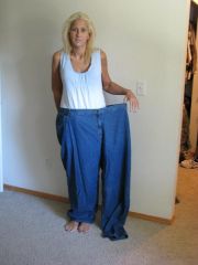 Me in the pants I wore just before I had surgery, size 32s