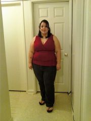 280lbs red front view 2....down 19lbs. 10/10/2009