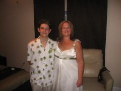 My son Gabe and I on my Wedding Day...
