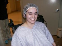 STOKED about to be wheeled into the operating room! No Make Up, gross.
