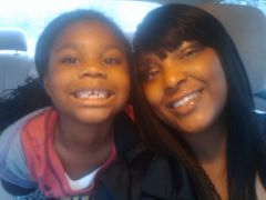 My lil sister and I at the bus stop