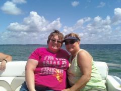 Mom and me on the Boat at the Lake 270 lbs...pre op