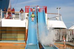 Four months after the band, coming down the slide on the Carnival Cruise Ship, Thanksgiving cruise to Mexico! Down 55 lbs, since the Band!