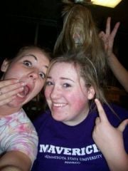 Me & Kirsten at one of our sleep overs, Freshman year of college 2008. Yeah, I'm kinda weird, but I like it :)