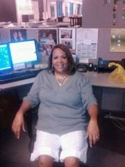 Sheronda at work
Current weight 217lbs down 34lbs. April 11,2010 will be 4 months out. Lovin life...