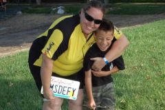 Mike's son Jackson and I.  (that's my license plate.  LOL)