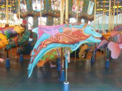 Dolphin carousal animal.

(Disney California Adventure Park, 2009)
