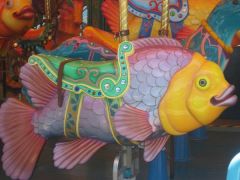 Chubby fish carousal animal.

(Disney California Adventure Park, 2009)
