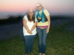 Me and my friend Melissa, something went wrong with the flash and we look like ghosts... lol, July 2008, down 35 pounds!!