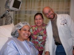 me with my awesome surgeon Dr Baggs and his assistant before going in!!