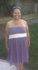 Trying on my bridesmaid dress for next year June 2011, it doesn't zip tho =( 8 months to loose more!!