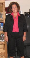 My more professional look.  Went on a job interview today.  Size 14 capri's and large top...WOOO HOO.