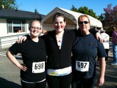 Far left. Ran a 5k race this morning, proud day for me. Down 58 lbs:)