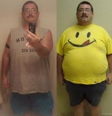 this is more of an after and before.

June 18, 2010 - 236 pounds
Sept 18, 2009 - 365 pounds
