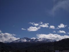 Pikes Peak/ view from my town. I live on the hill in the foreground.