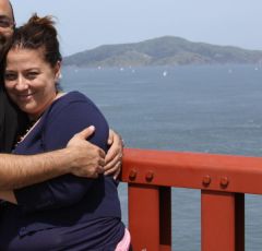 Golden Gate Bridge with my hubby.  Heaviest weight I've been.  Hoping to get accepted for WLS - scared and hopeful about the journey.