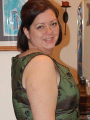 Me in my Bella Swan birthday dress from New Moon!!! I love this dress! I'm looking thinner except for my chins. LOL I weigh 232 in this pic.