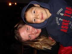 Me and my step-son, Antonio... no make up because we were camping.  I can't figure out how to put my pics right side up on here...:)