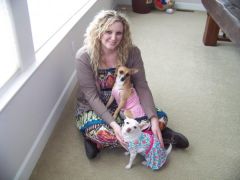 Easter and I finally look good in a dress!  Of course my dogs look better :)