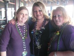My friends Susan, Jodi, and I at a pub crawl.  I'm the one on the right.