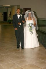 Before surgery 7-7-7.  My son excorting me down the isle