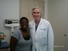 Dr. Fox and I the day of my two week check up after the surgery 10 pounds off since the surgery.