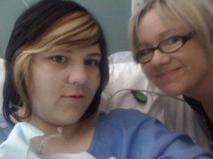 Post-op, with my Mum.