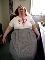 Me in my Halloween costume at work playing dead....LOL