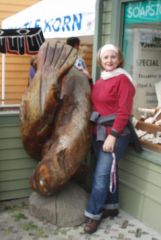 Janet at 9 1/2 Months on trip to Alaska, Layered with clothing too!  82 lbs down!  Still have a ways to go, but happy at the moment!