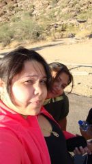 My little sis and me. We just arrived at South Mountain. 4th day hiking.