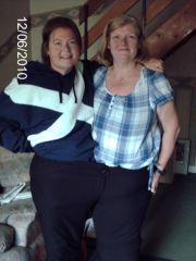 Joy and I in a pair of my old work trousers size 32 before my gastric band
