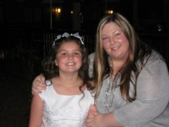 My fiance's niece at her communion may 2010 at my highest!!! 344 lbs!