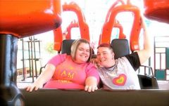 My sister and I on my last birthday in March at Six Flags