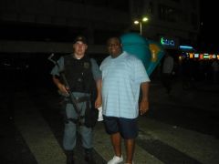 Picture with Rio police in Brazil.  I'm about 350 here.